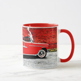 Classic Old Bel Air Red 1955 Car Art Tasse Cup