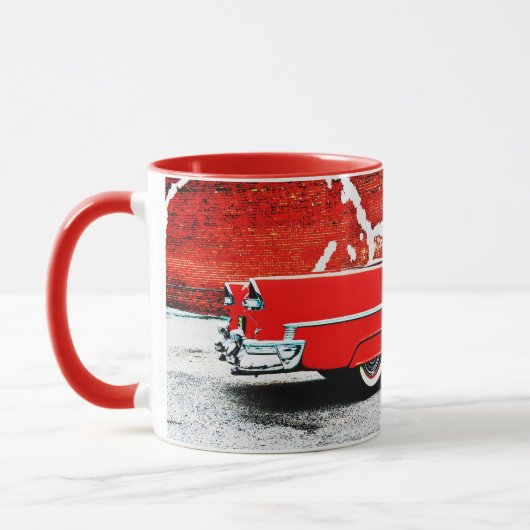 Classic Old Bel Air Red 1955 Car Art Tasse Cup (Links)