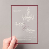 Classic Old Money Deep Red Retro Timeless Wedding Acryleinladungen (Insitu (Handheld))