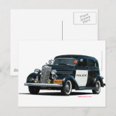 Classic_Old_Police_Car Postkarte (Vorne/Hinten)