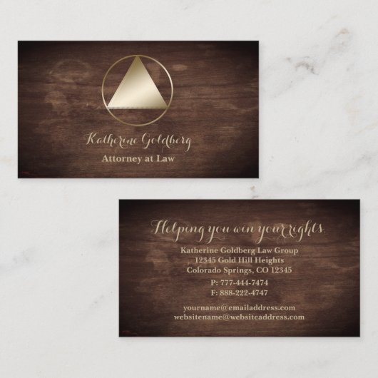 Classic Old School Attorney Business Card Visitenkarte (Vorne/Hinten)