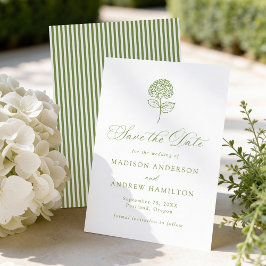 Classic Olive Green Hydrangea Wedding Save The Date