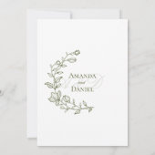 Classic Olive Wedding Invitation Einladung (Rückseite)