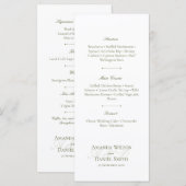 Classic Olive Wedding Menu Menükarte (Vorne/Hinten)