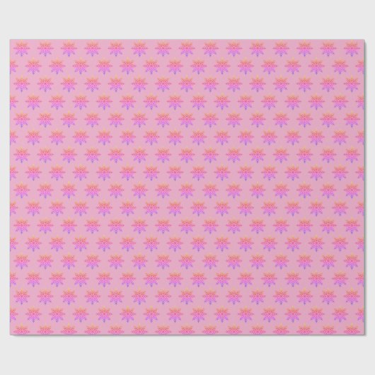 Classic Ombre Rainbow Snowflake Pattern on Pink Geschenkpapier (Flach)