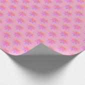 Classic Ombre Rainbow Snowflake Pattern on Pink Geschenkpapier (Ecke)