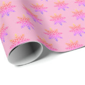 Classic Ombre Rainbow Snowflake Pattern on Pink Geschenkpapier (Rolleneckpunkt)