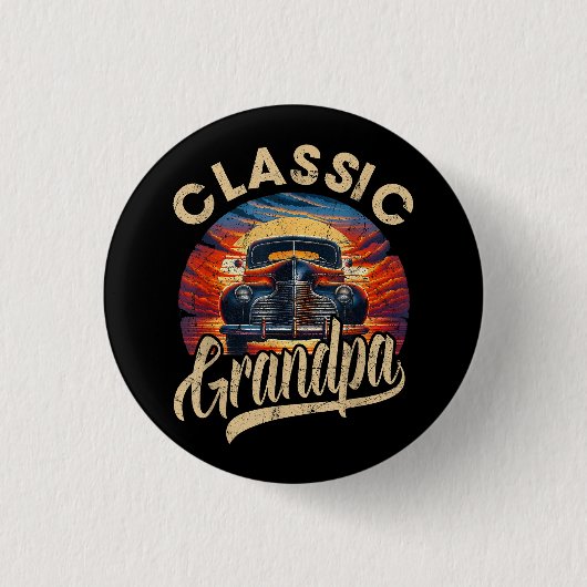 Classic Opa Funny Sprichwort Car Lover Vater Pap Button (Vorderseite)