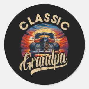 Classic Opa Funny Sprichwort Car Lover Vater Pap Runder Aufkleber