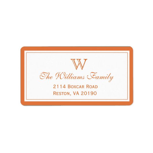 Classic Orange Adressaufkleber (Vorne)