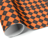 Classic Orange and Black Argyle Halloween Geschenkpapier (Rolleneckpunkt)