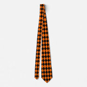 Classic Orange and Black Halloween Argyle Krawatte (Rückseite)