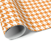 Classic Orange and White Houndstooth Pattern  Geschenkpapier (Rolleneckpunkt)