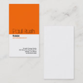 Classic Orange Divider Business Card 2 Visitenkarte (Vorne/Hinten)