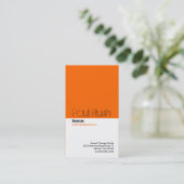 Classic Orange Divider Business Card 2 Visitenkarte (Stehend Vorderseite)