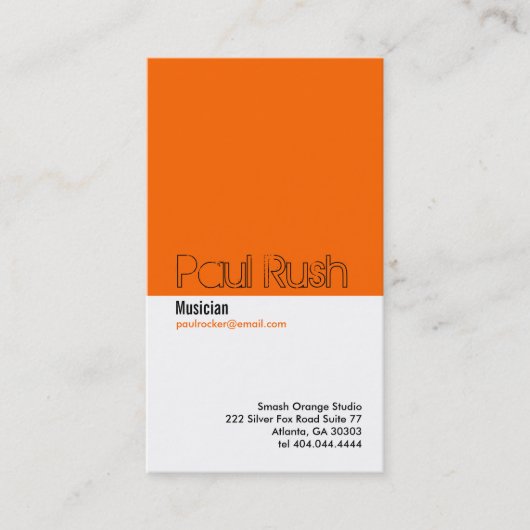 Classic Orange Divider Business Card 2 Visitenkarte (Vorderseite)