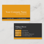 Classic Orange & Gray Beruflich - Visitenkarte (Vorne/Hinten)