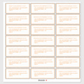 Classic Orange Guest Mailing Labels 21 pro Blatt (Blatt)