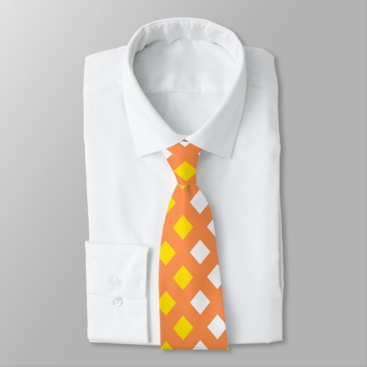 Classic Orange Kariert Unisex Neck Tie Krawatte (Gebunden)