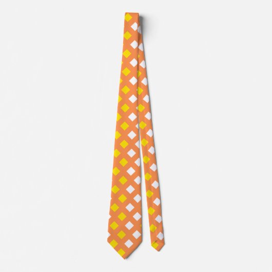 Classic Orange Kariert Unisex Neck Tie Krawatte (Vorderseite)
