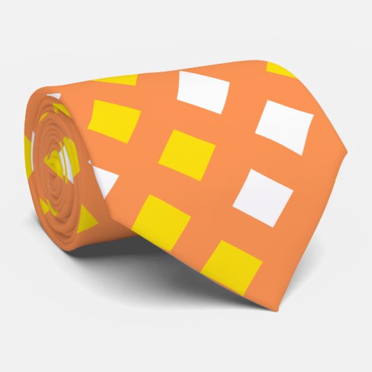 Classic Orange Kariert Unisex Neck Tie Krawatte (Gerollt)