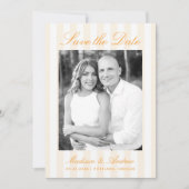 Classic Orange Stripes Photo Wedding Save The Date (Vorderseite)