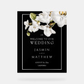 Classic Orchids Frame Elegant Welcome Wedding Sign Acrylschild (Vorderseite)
