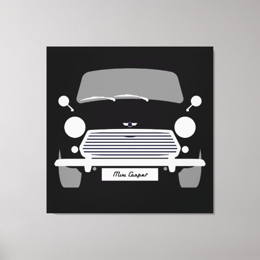 Classic Original Black Austin Mini Cooper Leinwanddruck (Vorderseite)