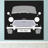 Classic Original Black Austin Mini Cooper Leinwanddruck (Insitu (Holzboden))
