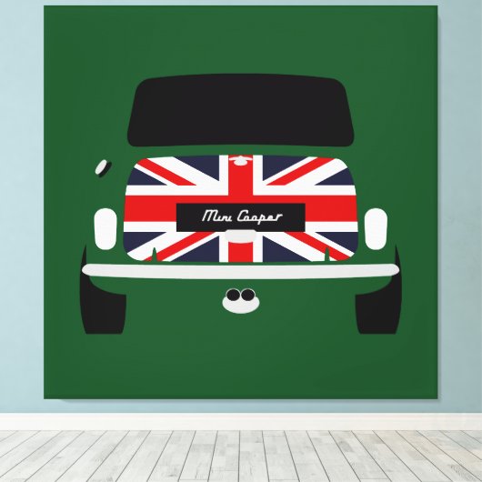 Classic Original Union Jack Austin Mini Cooper Leinwanddruck (Insitu (Holzboden))