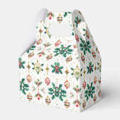 Classic Ornaments & Holly Christmas Pattern Geschenkschachtel (Rückseite)