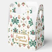 Classic Ornaments & Holly Christmas Pattern Geschenkschachtel (Geöffnet)