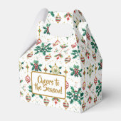 Classic Ornaments & Holly Christmas Pattern Geschenkschachtel (Vorderseite)