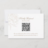 Classic Outline Floral QR code RSVP Respond Card (Vorderseite)