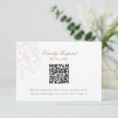 Classic Outline Floral QR code RSVP Respond Card (Stehend Vorderseite)