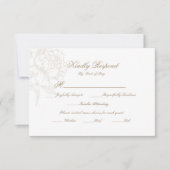Classic Outline Floral RSVP Respond Card Karte (Vorderseite)