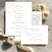 Classic Outline Floral RSVP Respond Card Karte