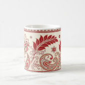 Classic Paisley Garden Motif - Red & Beige Decorat Kaffeetasse (Mittel)