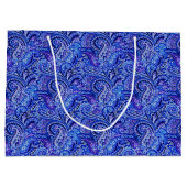 Classic Paisley Vibrant Blue Large Gift Bag Große Geschenktüte (Rückseite)