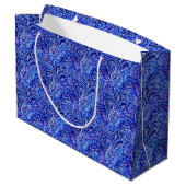 Classic Paisley Vibrant Blue Large Gift Bag Große Geschenktüte (Rückseite Schrägansicht)