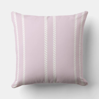 Classic Pale Mauve/Pink with Stripes Throw Pillow Kissen