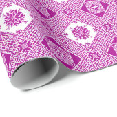 Classic Palestinian Tatreez Print Wrapping Paper Geschenkpapier (Rolleneckpunkt)