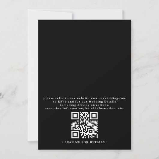 Classic Palm Trees Elegant Modern QR Code Wedding Einladung (Rückseite)