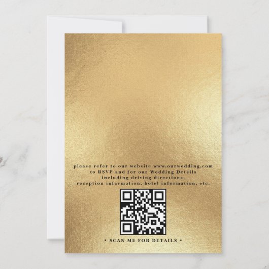 Classic Palms Trees Elegant Modern QR Code Wedding Einladung (Rückseite)