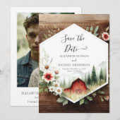 Classic Pampas Grass Barnyard Wedding Save The Date (Vorne/Hinten)