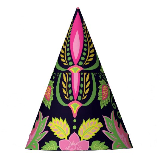 Classic Pansy: Vintages Blumenmuster Partyhütchen (Vorderseite)