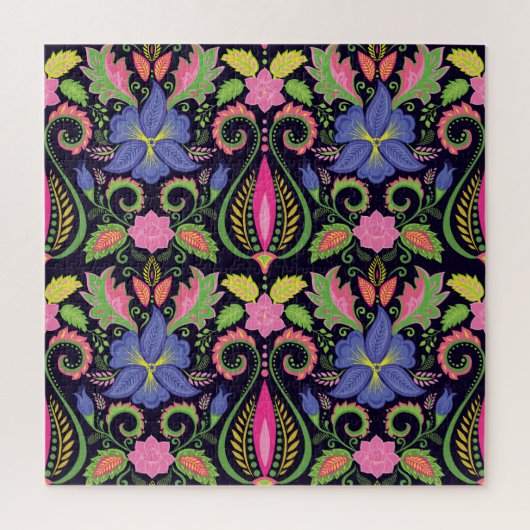 Classic Pansy: Vintages Blumenmuster Puzzle (Vertikal)