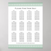 Classic Party Sitzplan 12 Tische Grün Poster (Vorne)
