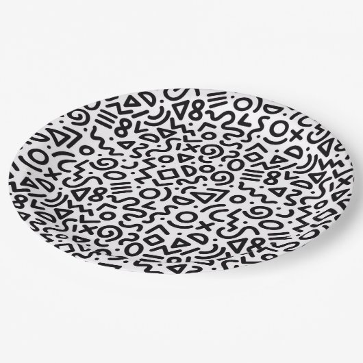 "Classic Party-Time" Art Pattern Paper Plate Pappteller (Schrägansicht)