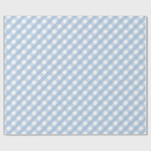Classic Pastel Blue Gingham Kariertes Muster Geschenkpapier (Flach)